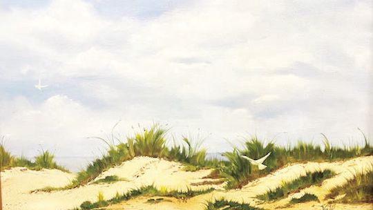 Library showcasing artwork by artist Valarie Moore throughout June