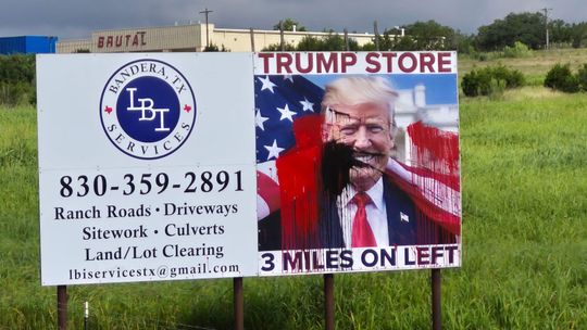 Trump Store offers $1,000 reward after billboard vandalized