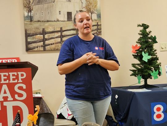 Cain Hager speaks about the services that Belong brings to foster children and their families. BULLETIN PHOTO by Tracy Thayer