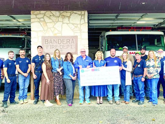 LCRA, BEC present check to Bandera Fire and Rescue