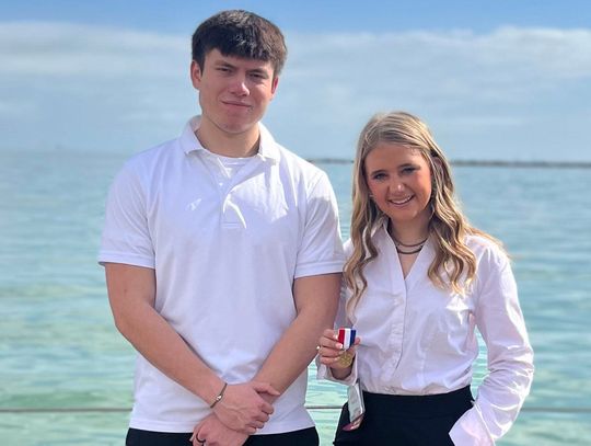 FCCLA State Qualifiers Gabe Bower and Kytlin Peterson pose for a picture. The two will compete in Dallas this April. Courtesy Photo