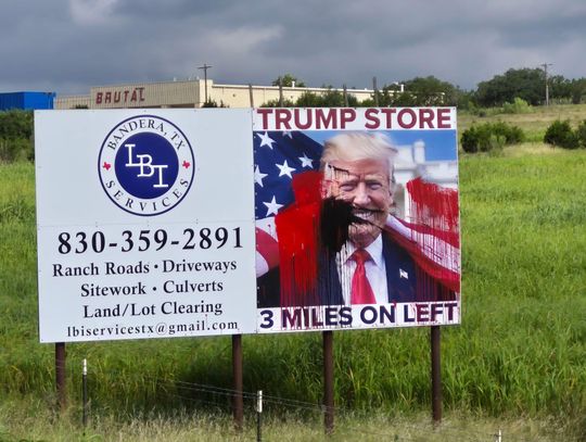 Trump Store offers $1,000 reward after billboard vandalized