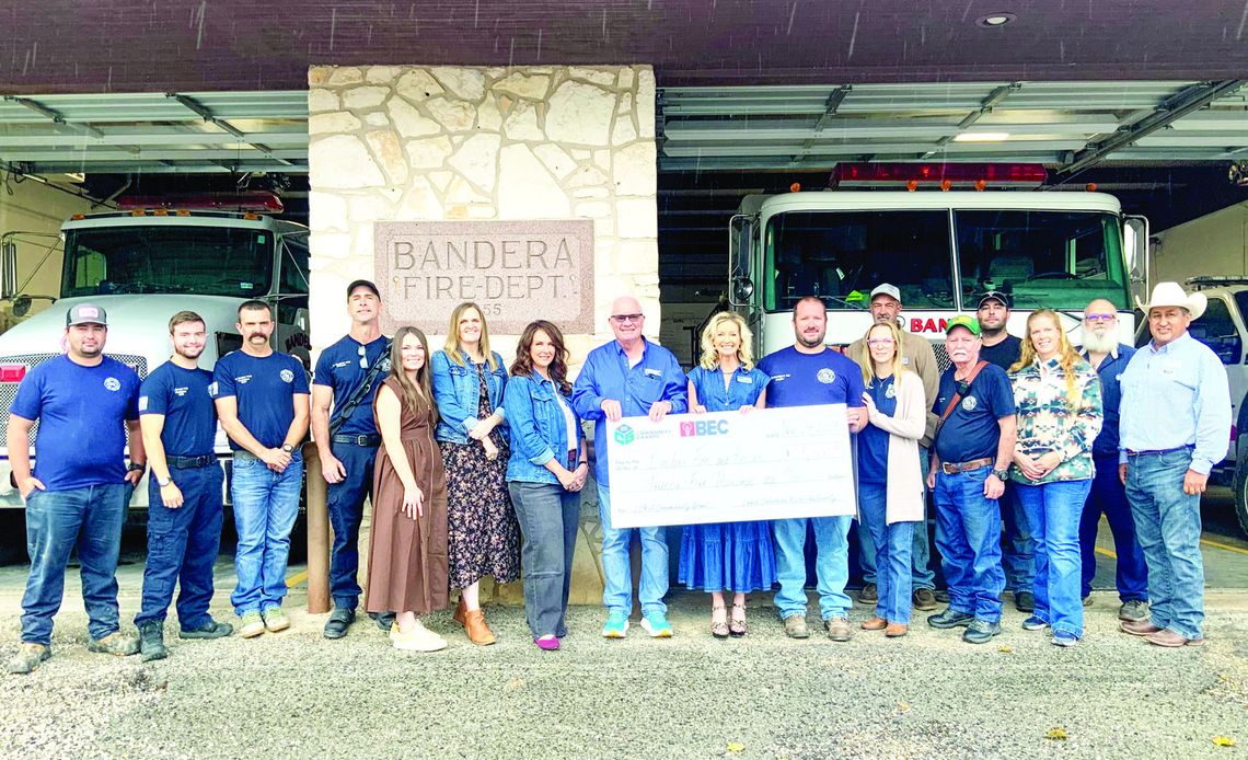 LCRA, BEC present check to Bandera Fire and Rescue LCRA, BEC present check to Bandera Fire and Rescue